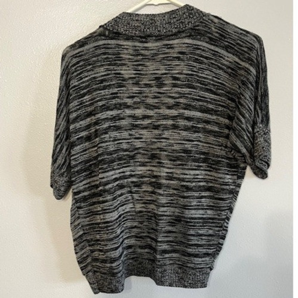 Maurices Womens Space Dye Open Front Cardigan Sweater Grey Black Short Sleeve S - Picture 2 of 3